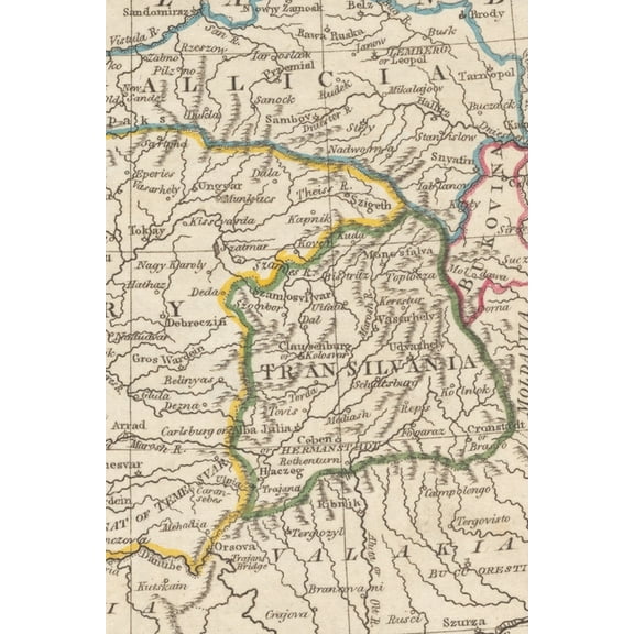 Hungary, Gallicia, and Transilvania Vintage Map Field Journal Notebook, 50 pages/25 sheets, 4x6 (Paperback)