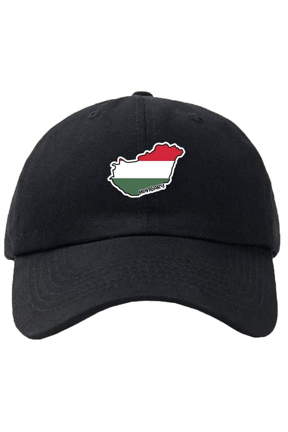 Hungary Map Flag Baseball Cap Hat Hook & Loop Closure - Personalize it!