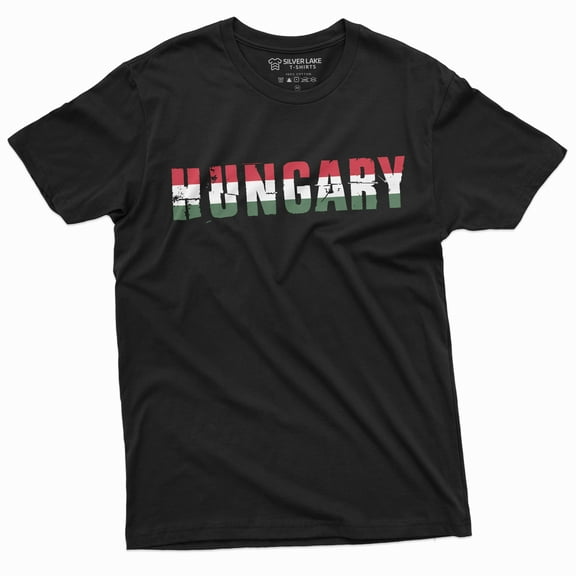 Hungary T-Shirt Mens Womens Tee Shirt Hungarian Flag Coat Of Arms Patriotic Tee (Large Black)