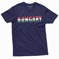 thumbnail image 1 of Hungary T-Shirt Mens Womens Tee Shirt Hungarian Flag Coat Of Arms Patriotic Tee (Small Navy Blue), 1 of 5