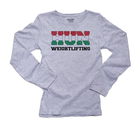 Hungary Weightlifting - Olympic Games - Rio - Flag Women's Long Sleeve Grey T-Shirt