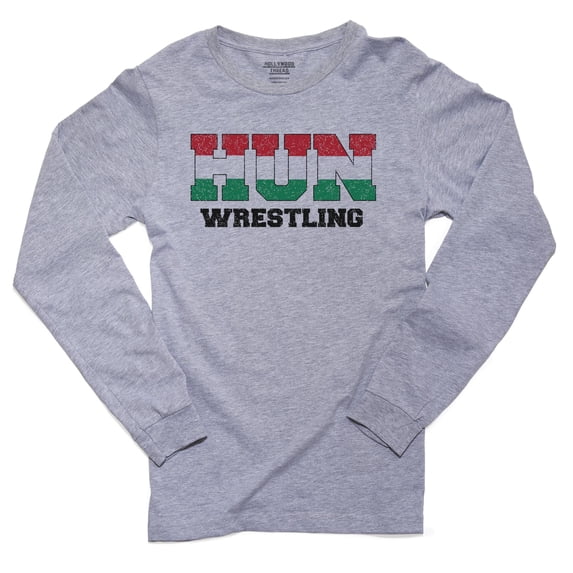 Hungary Wrestling - Olympic Games - Rio - Flag Men's Long Sleeve Grey T-Shirt