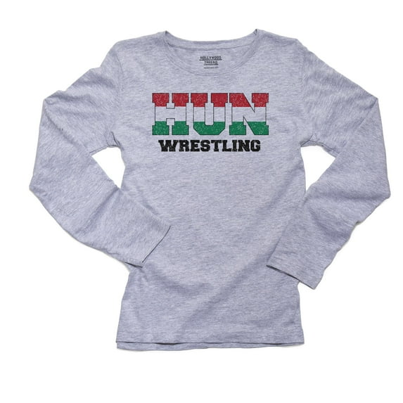 Hungary Wrestling - Olympic Games - Rio - Flag Women's Long Sleeve Grey T-Shirt