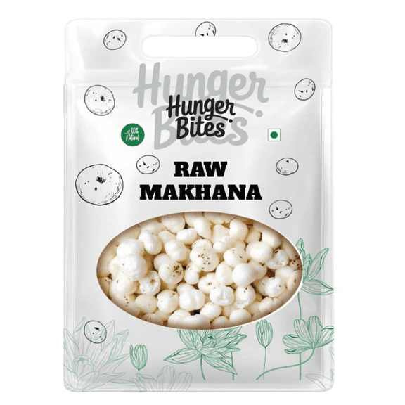 Hunger Bites Plain Phool Makhana Fox Nuts, Popped Lotus Seeds, 7.05 oz (200 g)