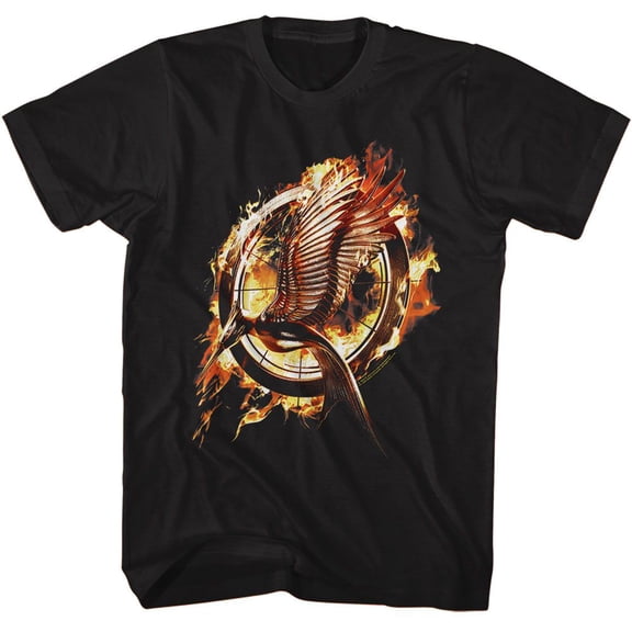 Hunger Games Catching Fire Mockingjay Black Adult T-Shirt 6Xl