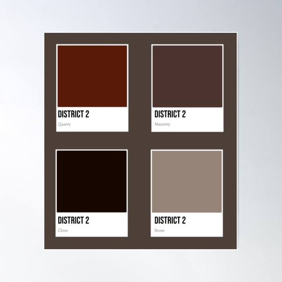Hunger Games: District 2 Pantones Poster Wall Art, Modern Wall Decor For Living Room Bedroom, 24x24 UNFRAMED