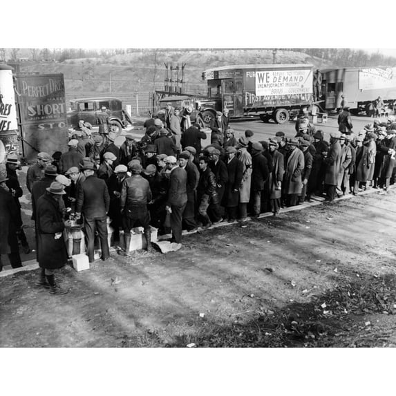 Hunger Marchers Breakfast Just Outside Washington History (24 x 18)
