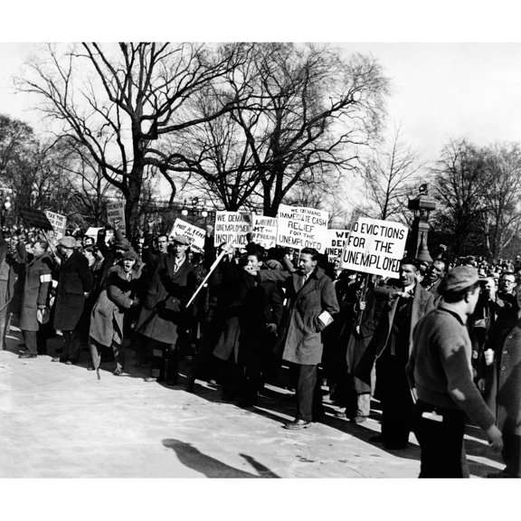Hunger Marchers Demonstrate In Washington History (24 x 18)