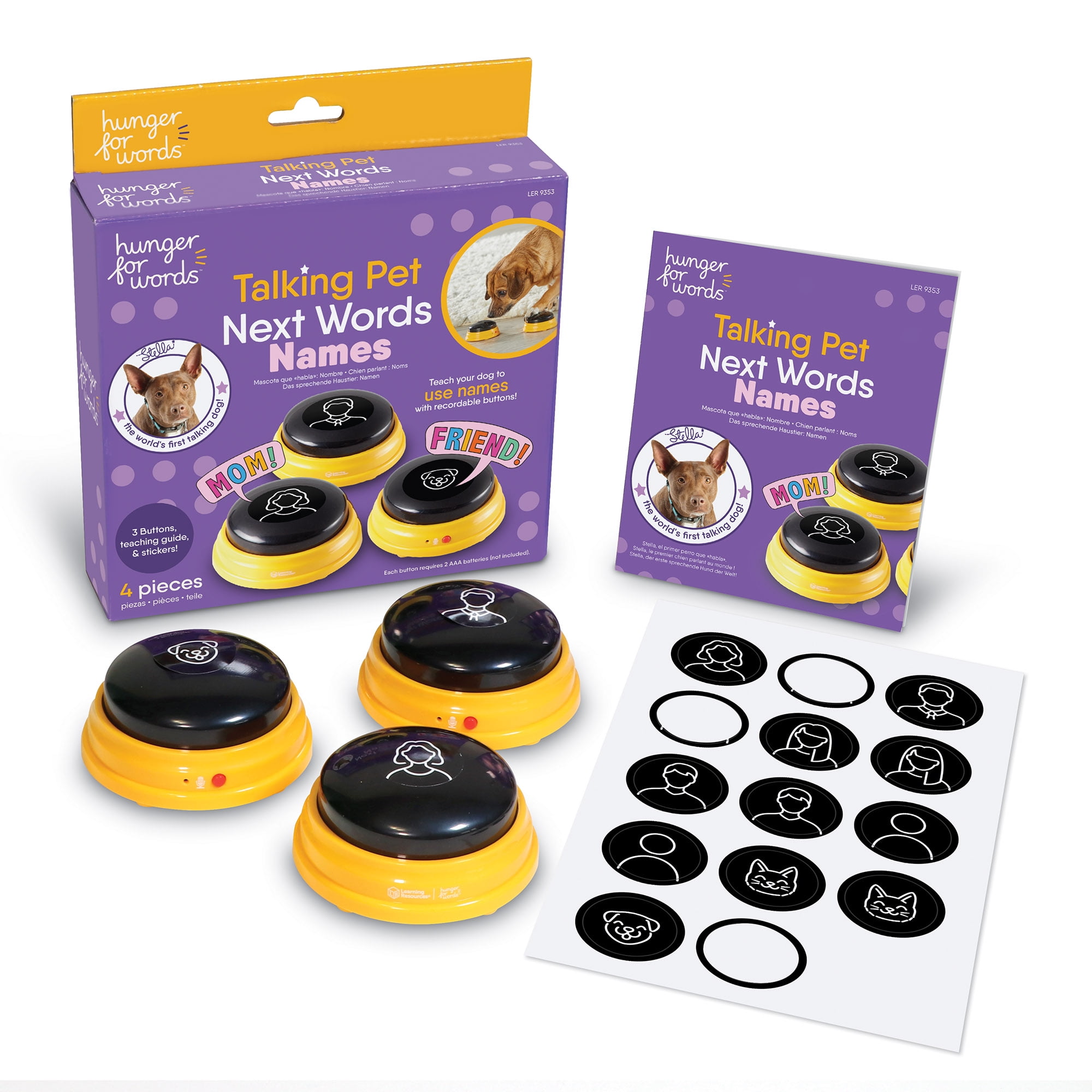 Hunger for Words Talking Pet Next Words 3Piece Recordable Buttons for