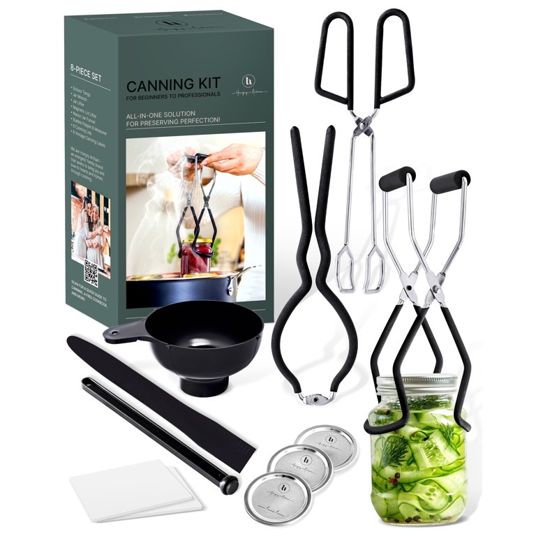 Hungry Artisan 8-Piece Stainless Steel Canning Kit – Complete Jarring and Canning Supplies with Accessories