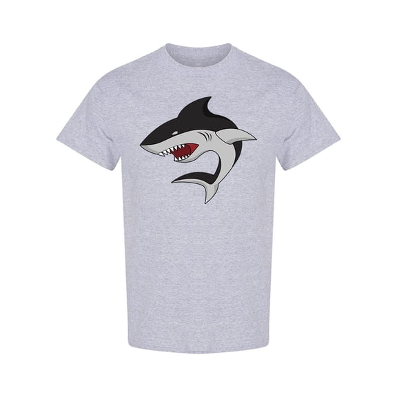 Hungry Black Shark Cartoon   T-Shirt Men -Image by Shutterstock, Male Large