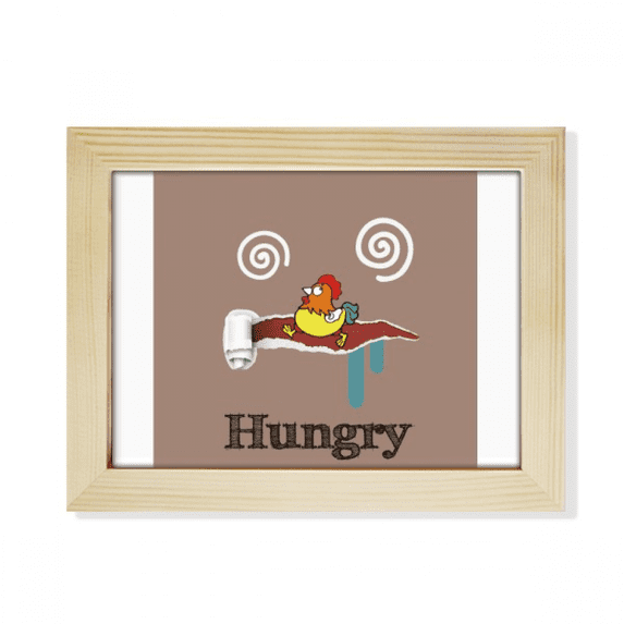 Hungry Brown Emotion Dizzy Chicken Desktop Photo Frame Picture Art Decoration Painting 6x8 inch