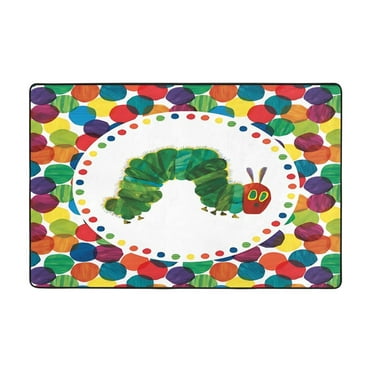 Hungry Caterpilla Area Rug Cartoon Rugs Non-Slip Soft Carpet Soft Floor Mats for Home Decor Living Room Bedroom Mat 36"X24"