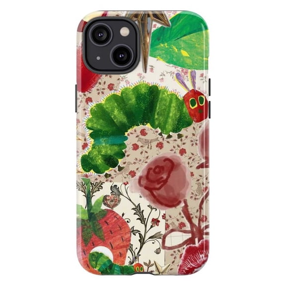 Hungry Caterpillar & Floral Collage Phone Case, Cute Cover for iPhone 17 16 15 14 13 12 11 Pro Plus Mini