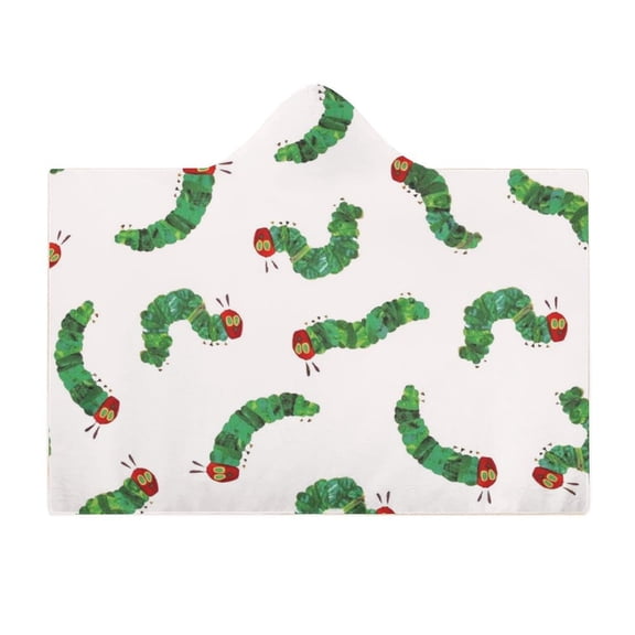 Hungry Caterpillar Wearable Fleece Blanket Hoodie Cloak Hooded Blanket 40"x50"