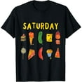 thumbnail image 1 of Hungry Caterpillars SATURDAY Funny Fruit Lover Vegetarians T-Shirt, 1 of 5