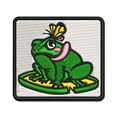 thumbnail image 1 of Hungry Frog with Butterfly Applique Multi-Color Embroidered Hook & Loop Patch - 2.0 Inch Mini, 1 of 5