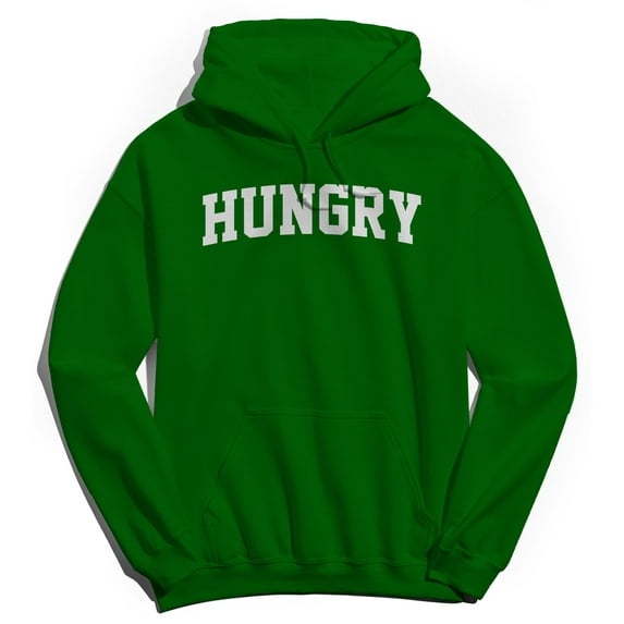 Hungry Graphic Irish Green Men's Cotton Pullover Hoodie