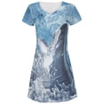 thumbnail image 1 of Hungry Great White Shark Breaching All Over Juniors Beach Cover-Up Dress Multi LG, 1 of 1