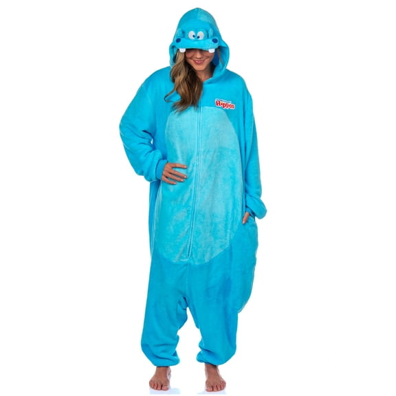 Hungry Hungry Hippos Adult Kigurumi Hooded Costume Pajama Union Suit Sleepwear Loungewear For Men Women