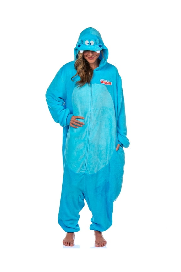 Hungry Hungry Hippos Adult Kigurumi Hooded Costume Pajama Union Suit Sleepwear Loungewear For Men Women