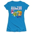 thumbnail image 1 of Hungry Hungry Hippos All The Marbles S/S Junior Women's T-Shirt Sheer-Turquoise, 1 of 1