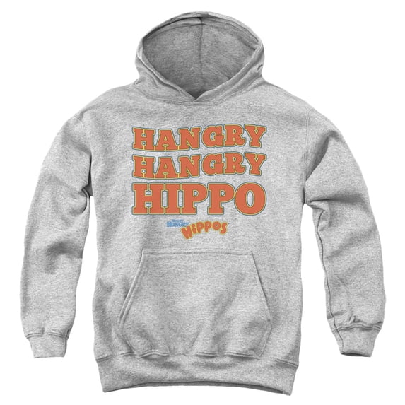 Hungry Hungry Hippos Hangry Youth Pullover Hoodie Sweatshirt Athletic Heather