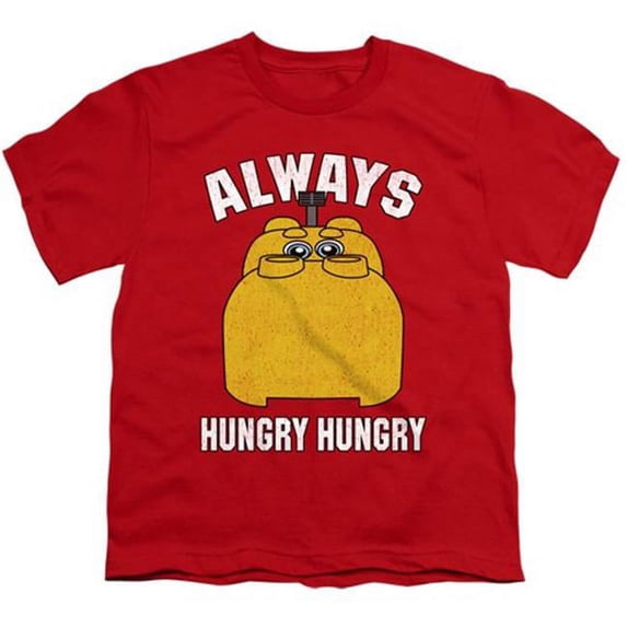 Hungry Hungry Hippos & Hungry 18 by 1 Youth Long Sleeve T-Shirt, Red - Large