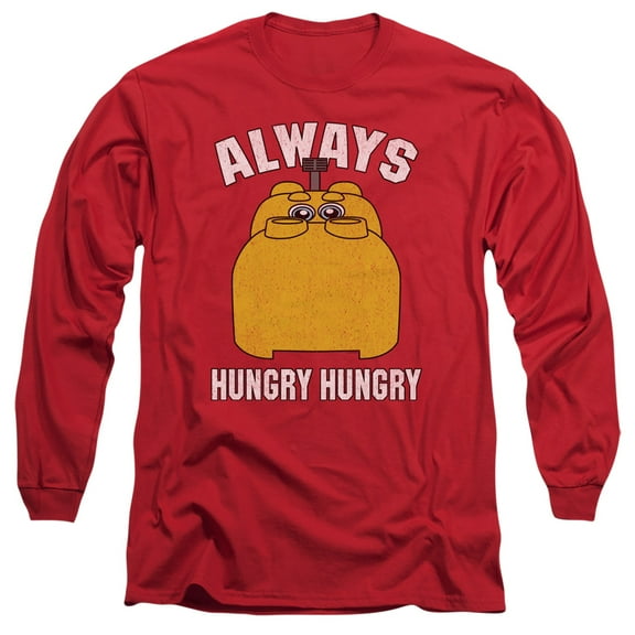 Hungry Hungry Hippos Hungry Long Sleeve Adult 18/1 T-Shirt Red