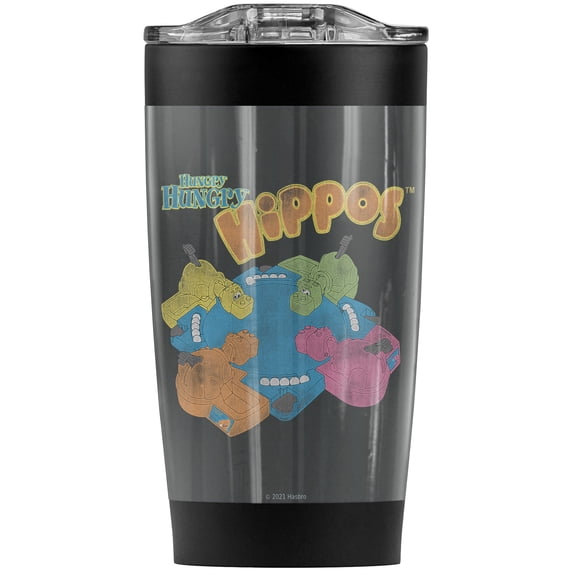 Hungry Hungry Hippos/Ready To Play Stainless Steel Tumbler 20 oz Coffee Travel Mug/Cup, Vacuum Insulated & Double Wall with Leakproof Sliding Lid | Great for Hot Drinks and Cold Beverages