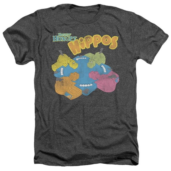 Hungry Hungry Hippos Ready To Play Adult Heather T-Shirt Charcoal