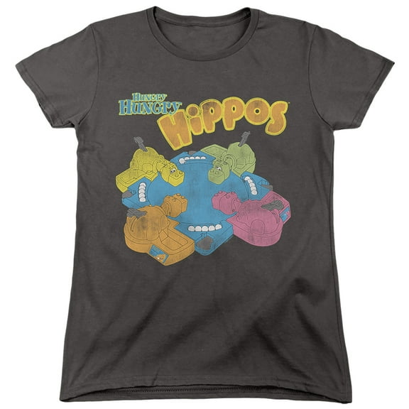 Hungry Hungry Hippos Ready To Play S/S Women's T-Shirt Charcoal