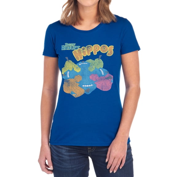 Hungry Hungry Hippos Ready to Play Women's T Shirt, Royal, X-Large