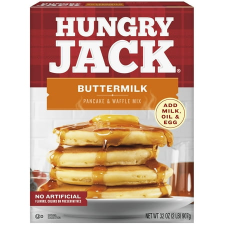 Hungry Jack Buttermilk Pancake Mix and Waffle Mix, 32 Oz Box