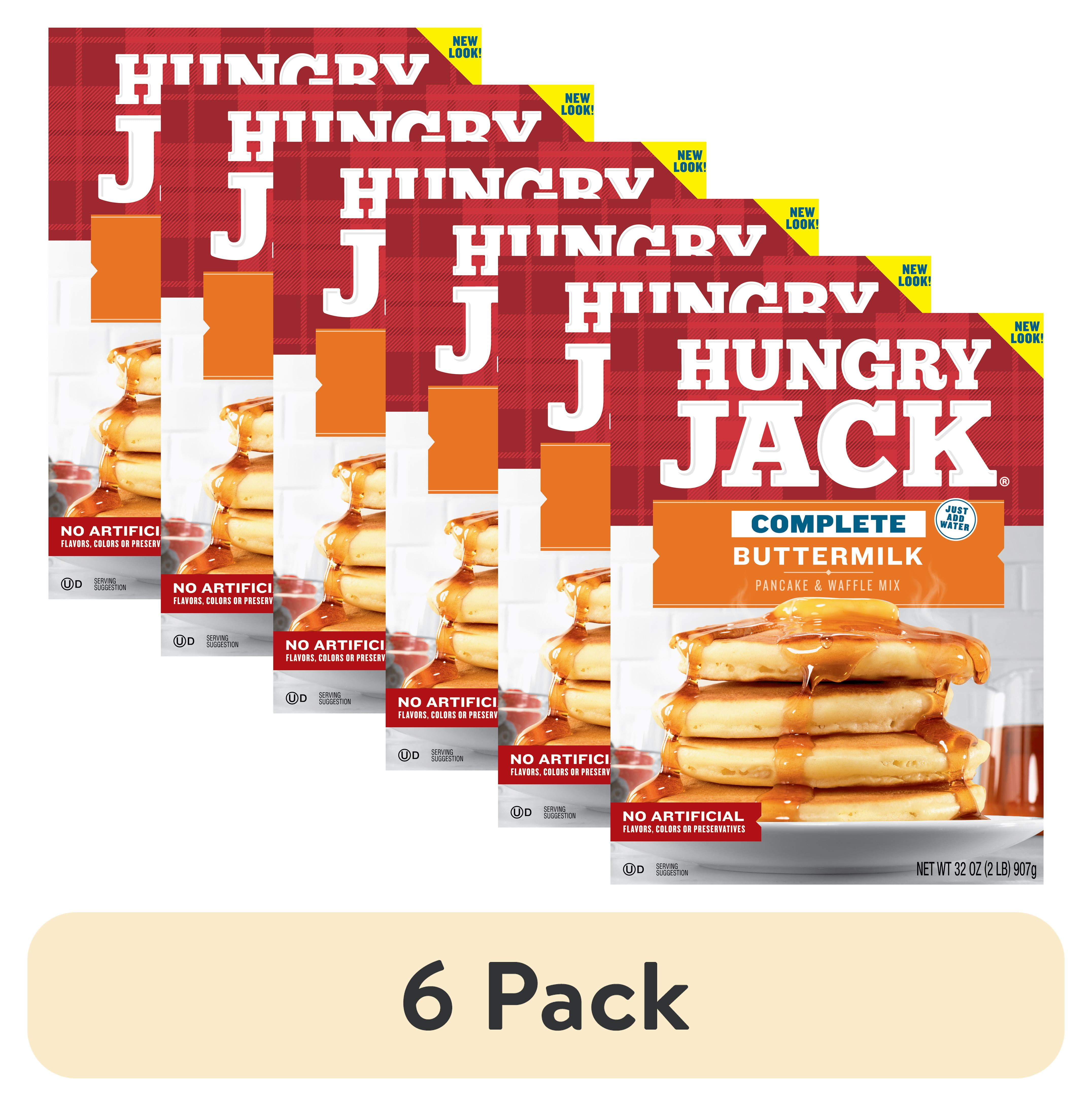 (6 pack) Hungry Jack Complete Buttermilk Pancake Mix and Waffle Mix, 32