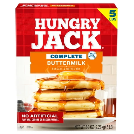 Hungry Jack Complete Buttermilk Pancake Mix and Waffle Mix, 5 Lb Box