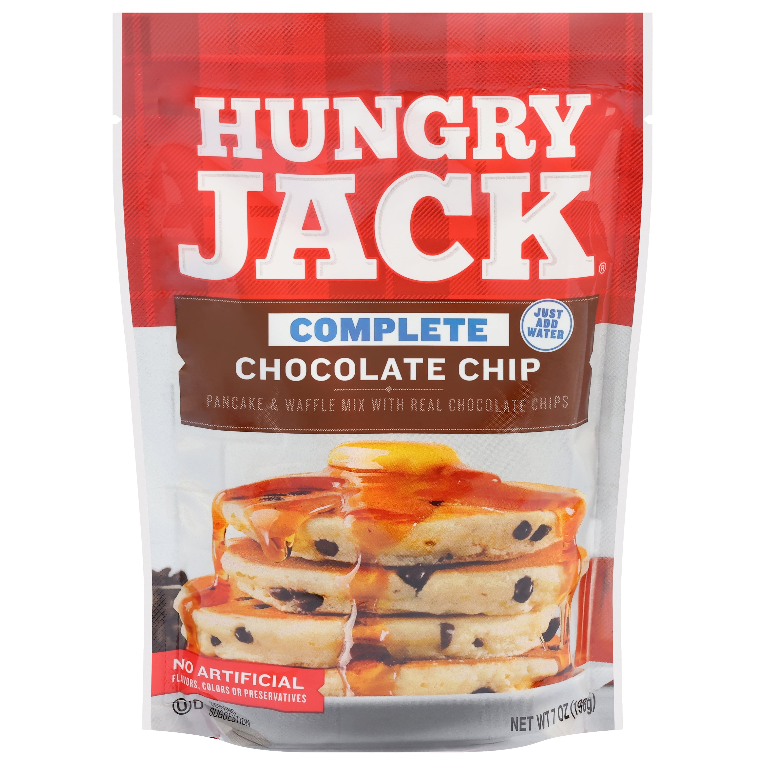 Hungry Jack Complete Chocolate Chip Pancake and Waffle Mix, 7 oz Pouch