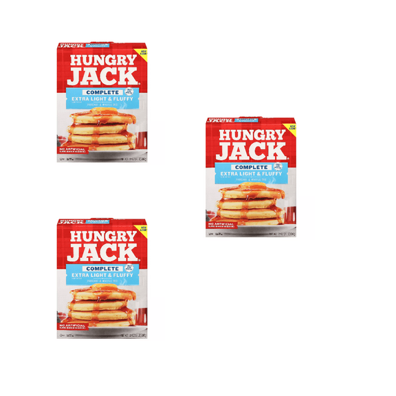 Hungry Jack Complete Extra Light & Fluffy Pancake & Waffle Mix  pack of 3