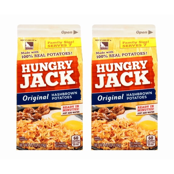 Hungry Jack Hashbrown Potatoes, 4.2 oz pint, Carton (Pack of 2)