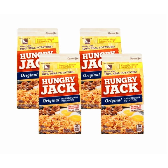Hungry Jack Hashbrown Potatoes, 4.2 oz pint, Carton (Pack of 4)