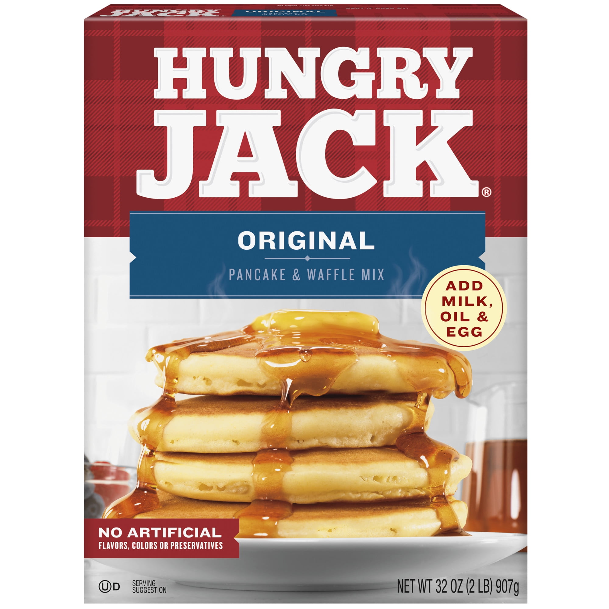Hungry Jack Original Pancake Mix and Waffle Mix, 32 oz Box