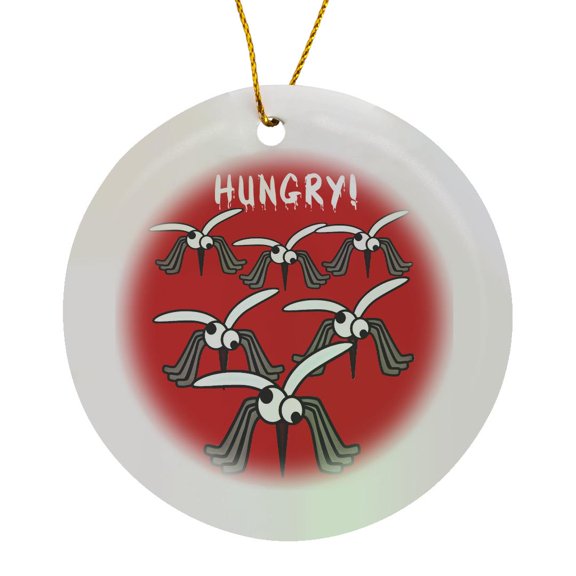 3drose, Hungry Mosquitoes, Circle Porcelain Ornament