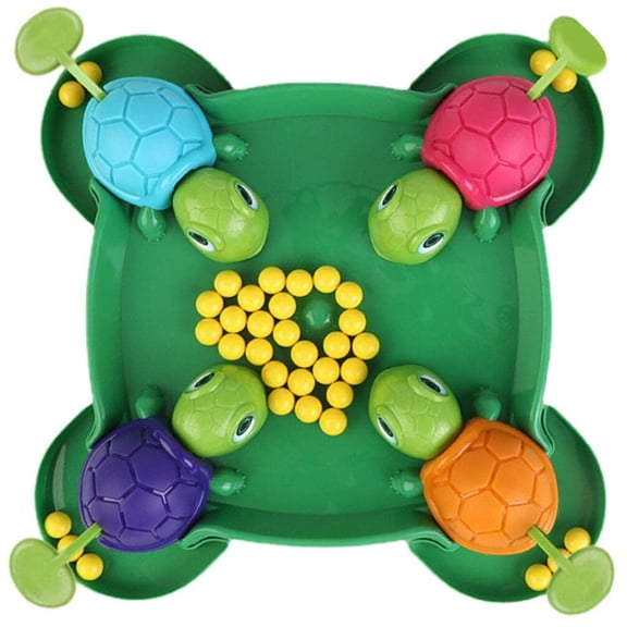 Hungry Turtle Board Game for Kids Ages 2+: Educational Bean Eating Chessboard Toy, Interactive Family Party Game for 2-4 Players (36 Beans)
