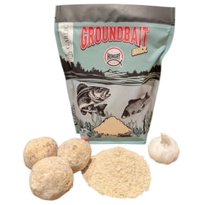 HungryFish Groundbait Fishing Chum Mix – Natural Fishing Bait for Carp, Catfish, Bluegill & Crappie – Strong Scent Trail, Fast Attraction, Safe for Lakes, Ponds & Rivers (Garlic)
