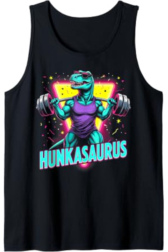 Hunkasaurus Weightlifting Bodybuilding Gym Workout Muscle Tank Top Size S-3XL