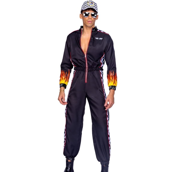 Roma Costume Mens 1Pc Hunky Race Car Driver Costume Small Size In Black