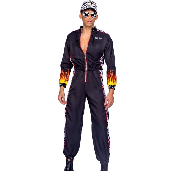 Roma Costume Mens 1Pc Hunky Race Car Driver Costume Small Size In Black