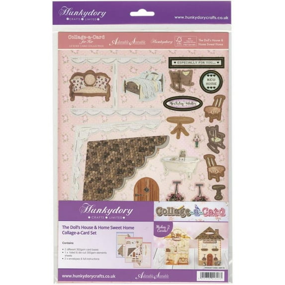 Hunkydory For Her A4 Collage-A-Card Luxury Card Set-The Doll's House & Home Sweet Home