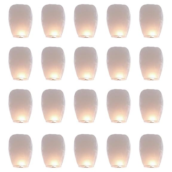 Hunlyman Chinese Paper Lanterns (20 Packs), Biodegradable for Festivals, Wishes, Memorials, Funerals, Birthdays & Parties