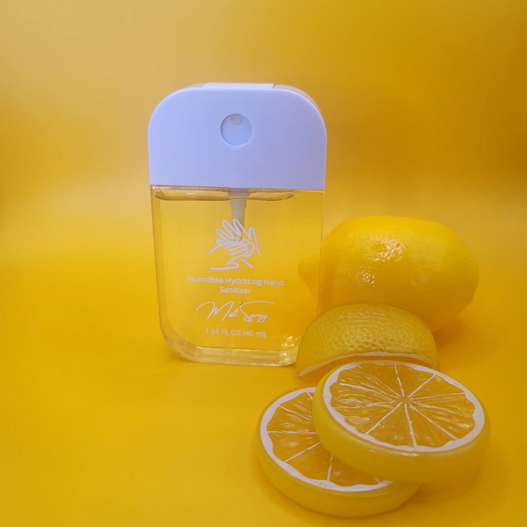 Hunnibee by Cheryl Hand Sanitizer Mist Spray, Lemon Zest 1.35 fl oz